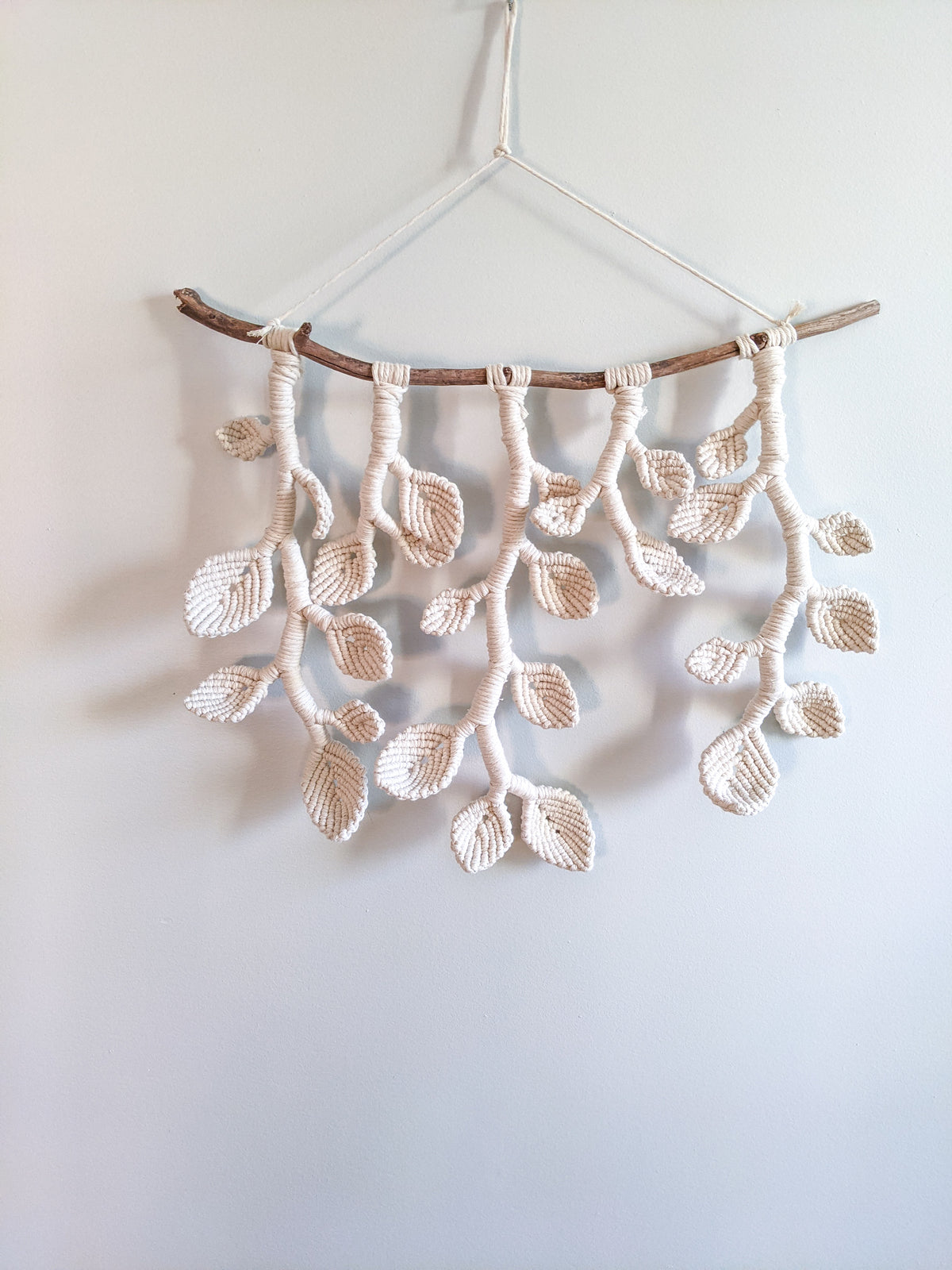 Macrame Wall Hanging - Hanging Vines and Leaves - Sculpture String Theories Fiber Design