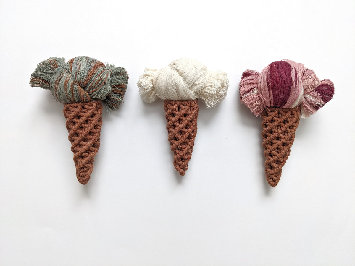 Macrame Ice Cream Sculpture String Theories Fiber Design