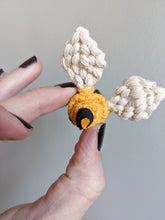 Load image into Gallery viewer, Macrame Mini Honey Bee Sculpture - Pack of 5 Bees String Theories Fiber Design