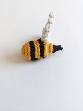 Load image into Gallery viewer, Macrame Mini Honey Bee Sculpture - Pack of 5 Bees String Theories Fiber Design