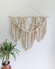Load image into Gallery viewer, Macrame Wall Hanging Spirals String Theories Fiber Design