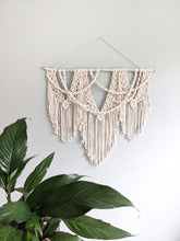 Load image into Gallery viewer, Macrame Wall Hanging Spirals String Theories Fiber Design