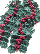 Load image into Gallery viewer, Macrame Holly Berry Ornaments String Theories Fiber Design