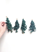 Load image into Gallery viewer, Macrame Christmas Tree Ornaments String Theories Fiber Design