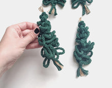 Load image into Gallery viewer, Macrame Christmas Tree Ornaments String Theories Fiber Design