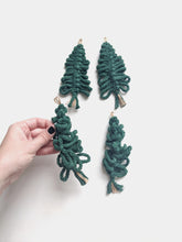 Load image into Gallery viewer, Macrame Christmas Tree Ornaments String Theories Fiber Design