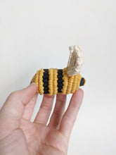 Load image into Gallery viewer, Macrame Honey Bee Sculpture String Theories Fiber Design