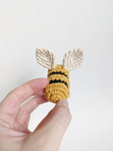 Load image into Gallery viewer, Macrame Honey Bee Sculpture String Theories Fiber Design
