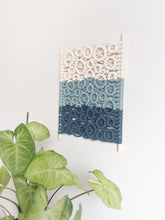 Load image into Gallery viewer, Ombre Bubbles Macrame Hanging String Theories Fiber Design