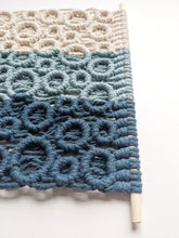 Load image into Gallery viewer, Ombre Bubbles Macrame Hanging String Theories Fiber Design