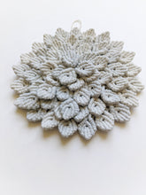 Load image into Gallery viewer, Macrame Hydrangea - Pale Blue String Theories Fiber Design