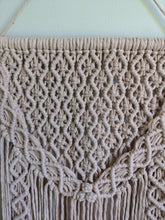 Load image into Gallery viewer, Macrame Pink Lace Wall Hanging on Driftwood String Theories Fiber Design