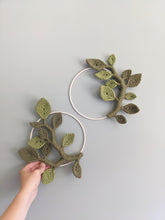 Load image into Gallery viewer, Macrame Leaf & Vines Hoops String Theories Fiber Design