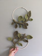 Load image into Gallery viewer, Macrame Leaf & Vines Hoops String Theories Fiber Design