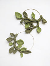 Load image into Gallery viewer, Macrame Leaf & Vines Hoops String Theories Fiber Design