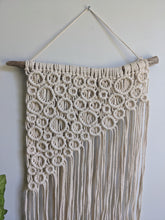 Load image into Gallery viewer, Macrame Asymmetric Bubble Wall Hanging String Theories Fiber Design
