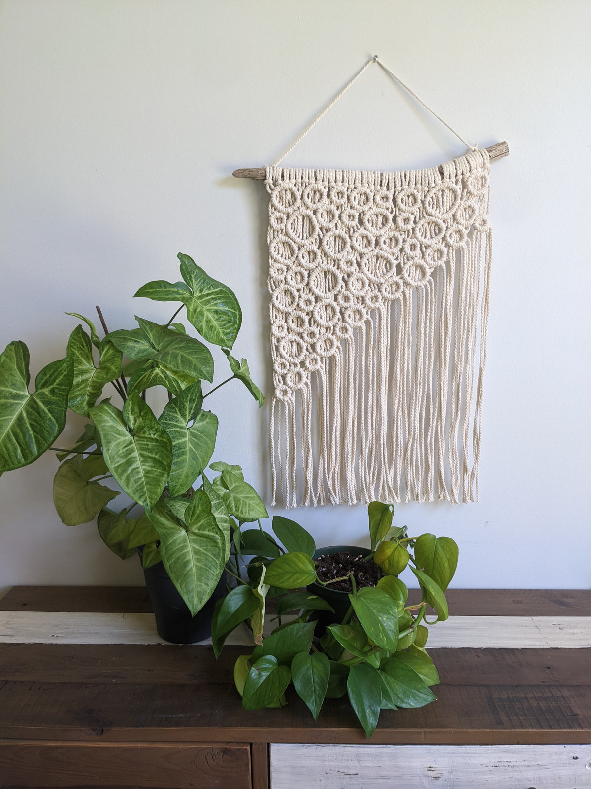 Macrame Asymmetric Bubble Wall Hanging String Theories Fiber Design