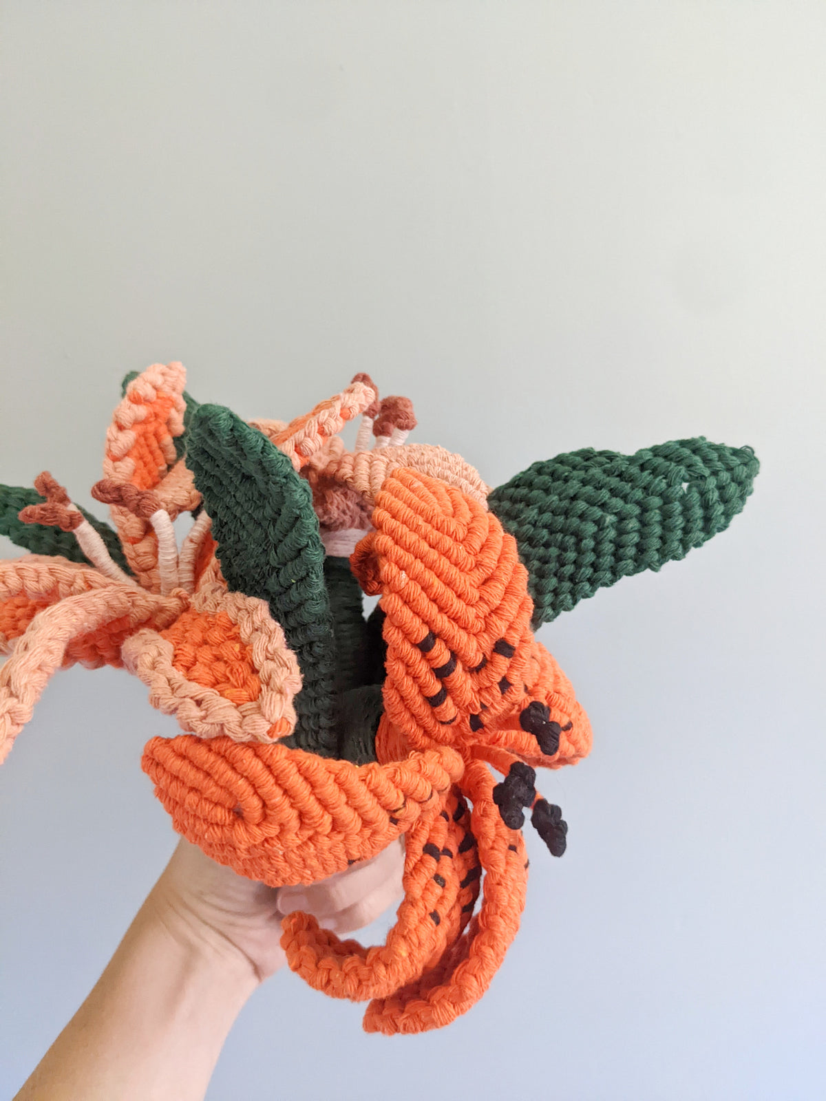 Macrame Lilies Sculpture