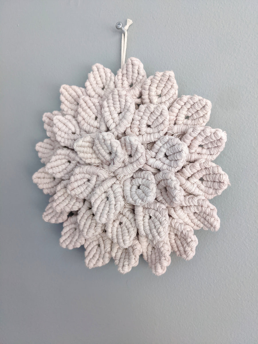 Macrame Hydrangea Light Pink String Theories Fiber Design