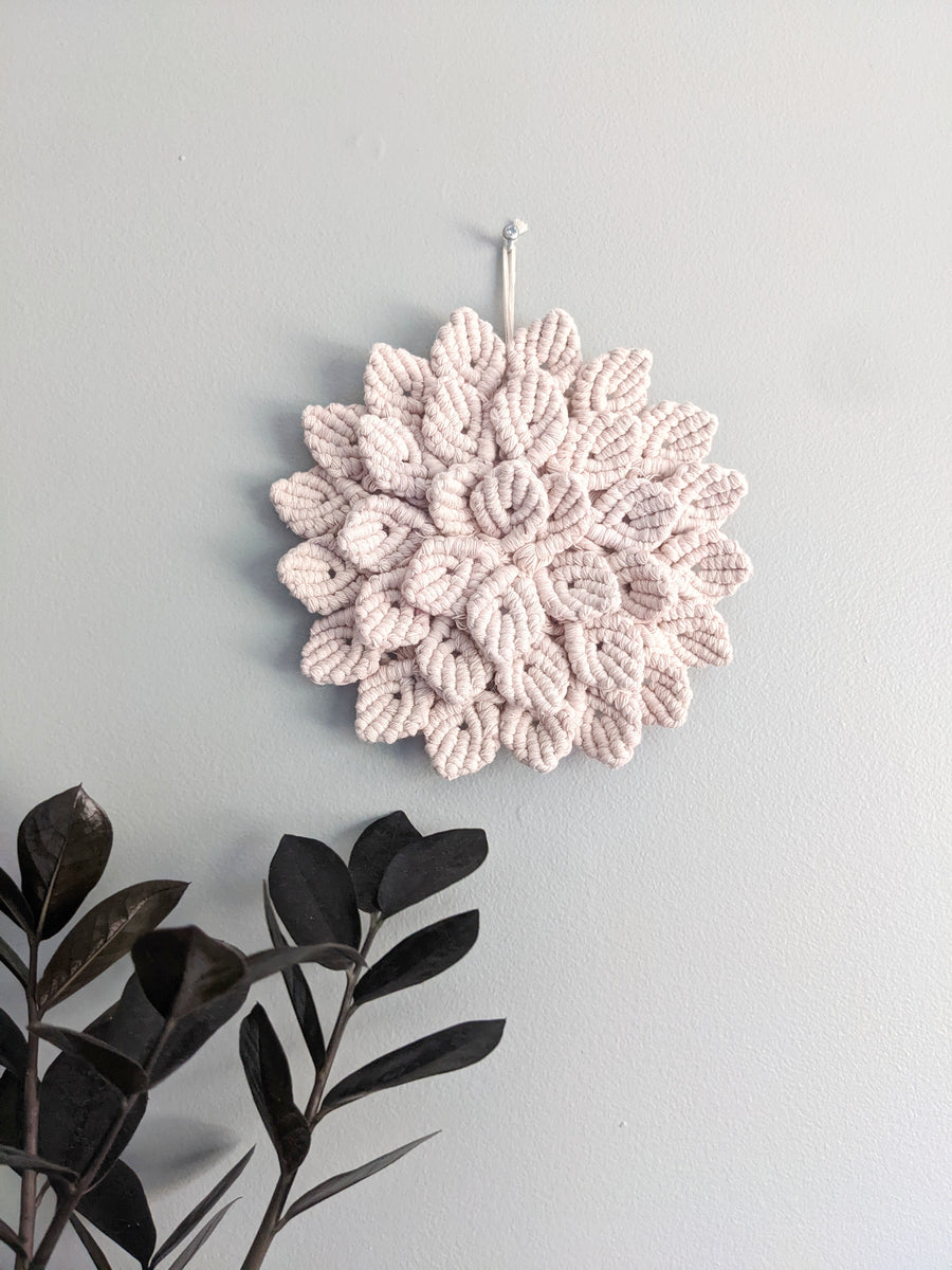 Macrame Hydrangea Light Pink String Theories Fiber Design