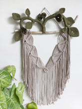 Load image into Gallery viewer, Macrame Leafy Crown Wall Hanging