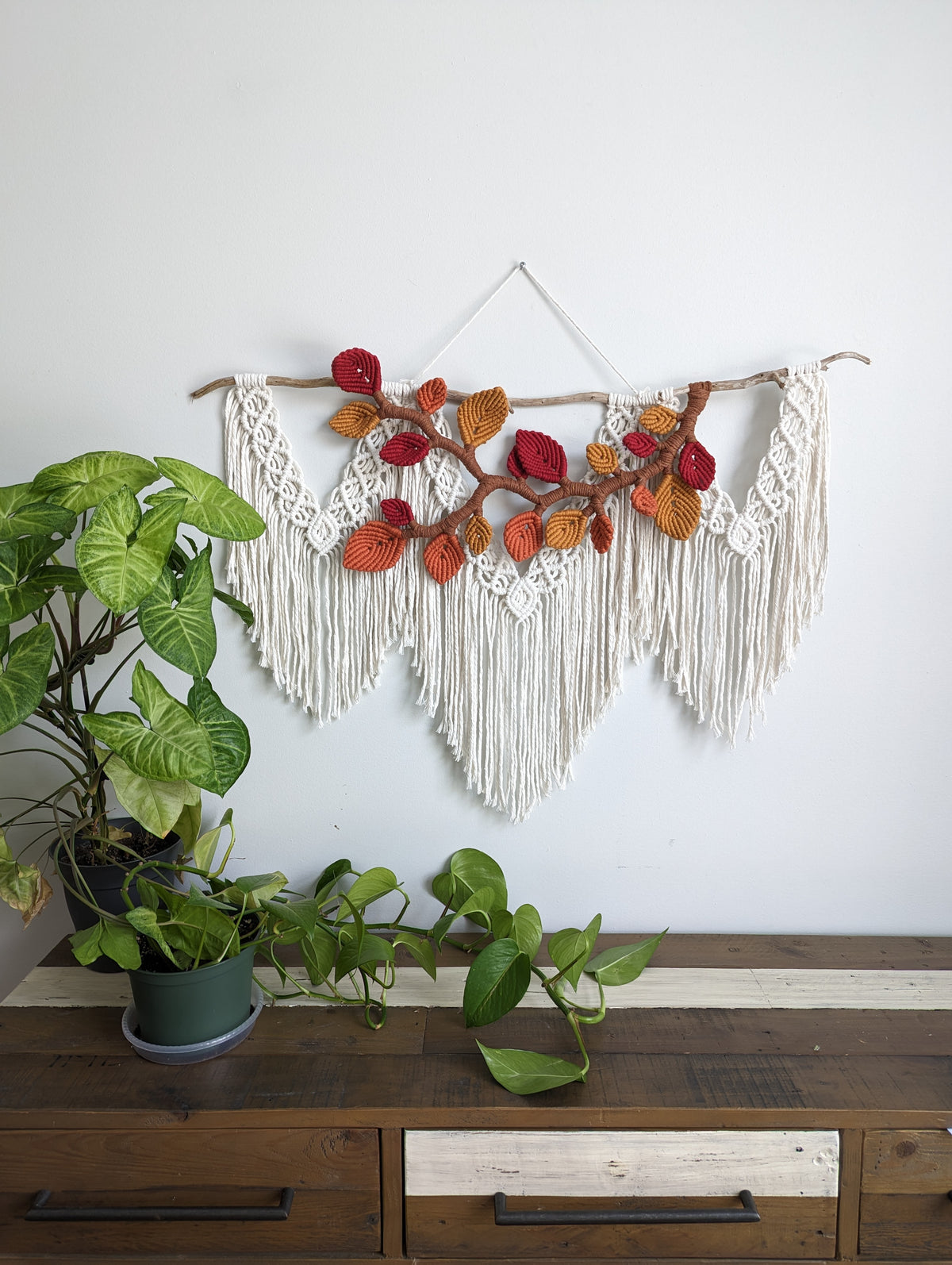 Flower Crown Macrame Hanging - Large - Autumn Leaves