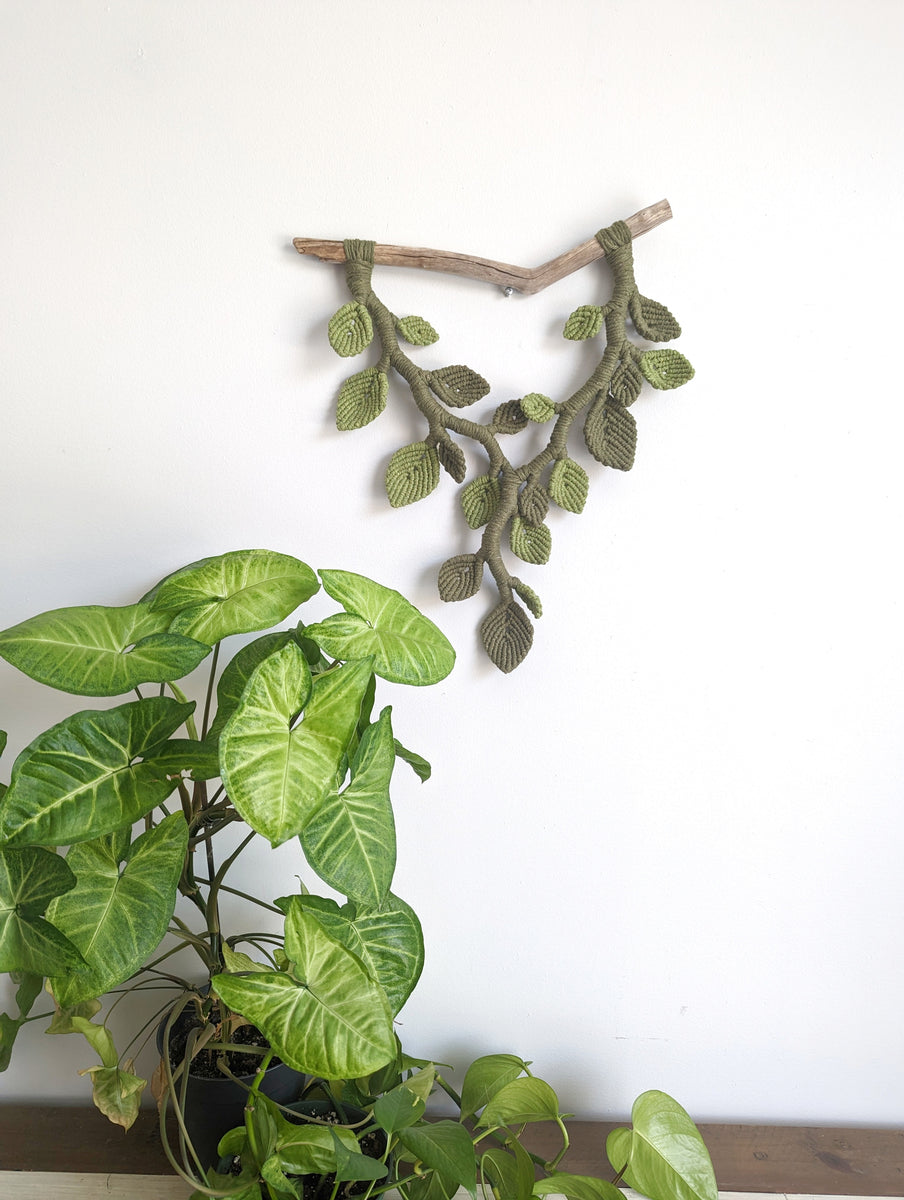 Macrame Leafy Sculpture Hanging String Theories Fiber Design