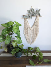 Load image into Gallery viewer, Flower Crown Macrame Hanging - Small - Natural & Sage