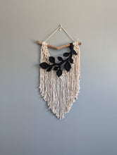 Load image into Gallery viewer, Flower Crown Macrame Hanging - Small - Natural & Black