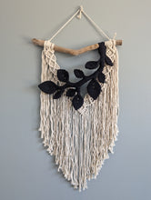Load image into Gallery viewer, Flower Crown Macrame Hanging - Small - Natural & Black