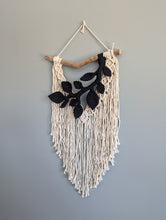 Load image into Gallery viewer, Flower Crown Macrame Hanging - Small - Natural & Black