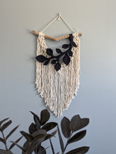 Load image into Gallery viewer, Flower Crown Macrame Hanging - Small - Natural & Black