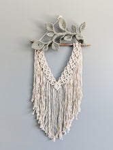 Load image into Gallery viewer, Flower Crown Macrame Hanging - Small - Natural & Sage