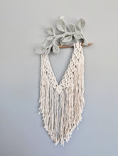 Load image into Gallery viewer, Flower Crown Macrame Hanging - Small - Natural & Sage