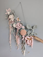 Load image into Gallery viewer, Macrame Boho Floral Wall Hanging Sculpture