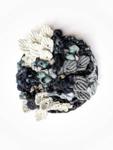 Load image into Gallery viewer, Woven Mermaid Scale Wall Hanging - Indigo - Macrame Sculptural Weaving
