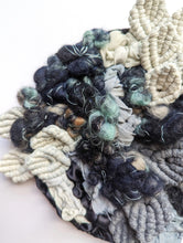 Load image into Gallery viewer, Woven Mermaid Scale Wall Hanging - Indigo - Macrame Sculptural Weaving
