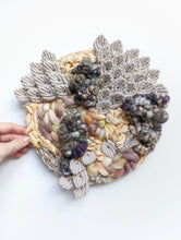 Load image into Gallery viewer, Woven Mermaid Scale Wall Hanging - Purple - Macrame Sculptural Weaving