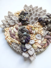 Load image into Gallery viewer, Woven Mermaid Scale Wall Hanging - Purple - Macrame Sculptural Weaving