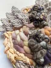 Load image into Gallery viewer, Woven Mermaid Scale Wall Hanging - Purple - Macrame Sculptural Weaving