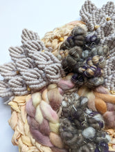 Load image into Gallery viewer, Woven Mermaid Scale Wall Hanging - Purple - Macrame Sculptural Weaving