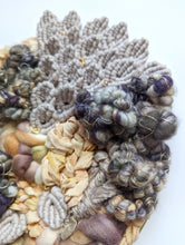 Load image into Gallery viewer, Woven Mermaid Scale Wall Hanging - Purple - Macrame Sculptural Weaving