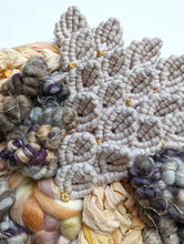 Load image into Gallery viewer, Woven Mermaid Scale Wall Hanging - Purple - Macrame Sculptural Weaving