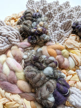 Load image into Gallery viewer, Woven Mermaid Scale Wall Hanging - Purple - Macrame Sculptural Weaving