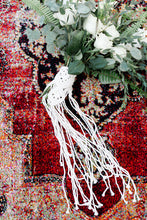Load image into Gallery viewer, Macrame Wedding Bouquet Wrap in Cream String Theories Fiber Design