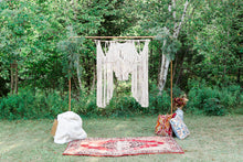 Load image into Gallery viewer, Macrame Wedding Backdrop // Macrame Ceremony Arch String Theories Fiber Design