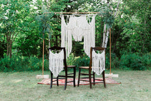 Load image into Gallery viewer, Macrame Wedding Backdrop // Macrame Ceremony Arch String Theories Fiber Design