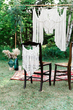 Load image into Gallery viewer, Macrame Wedding Backdrop // Macrame Ceremony Arch String Theories Fiber Design