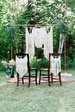 Load image into Gallery viewer, Macrame Wedding Backdrop // Macrame Ceremony Arch String Theories Fiber Design