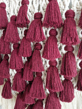 Load image into Gallery viewer, Large Merlot Tassel Macrame Tapestry String Theories Fiber Design